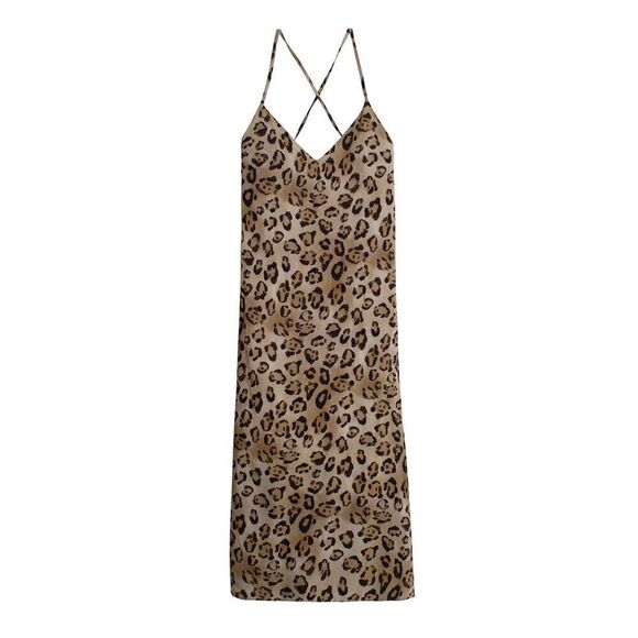New. PQ leopard midi dress/coverup. M/L. Retails 154 - Picture 8 of 10